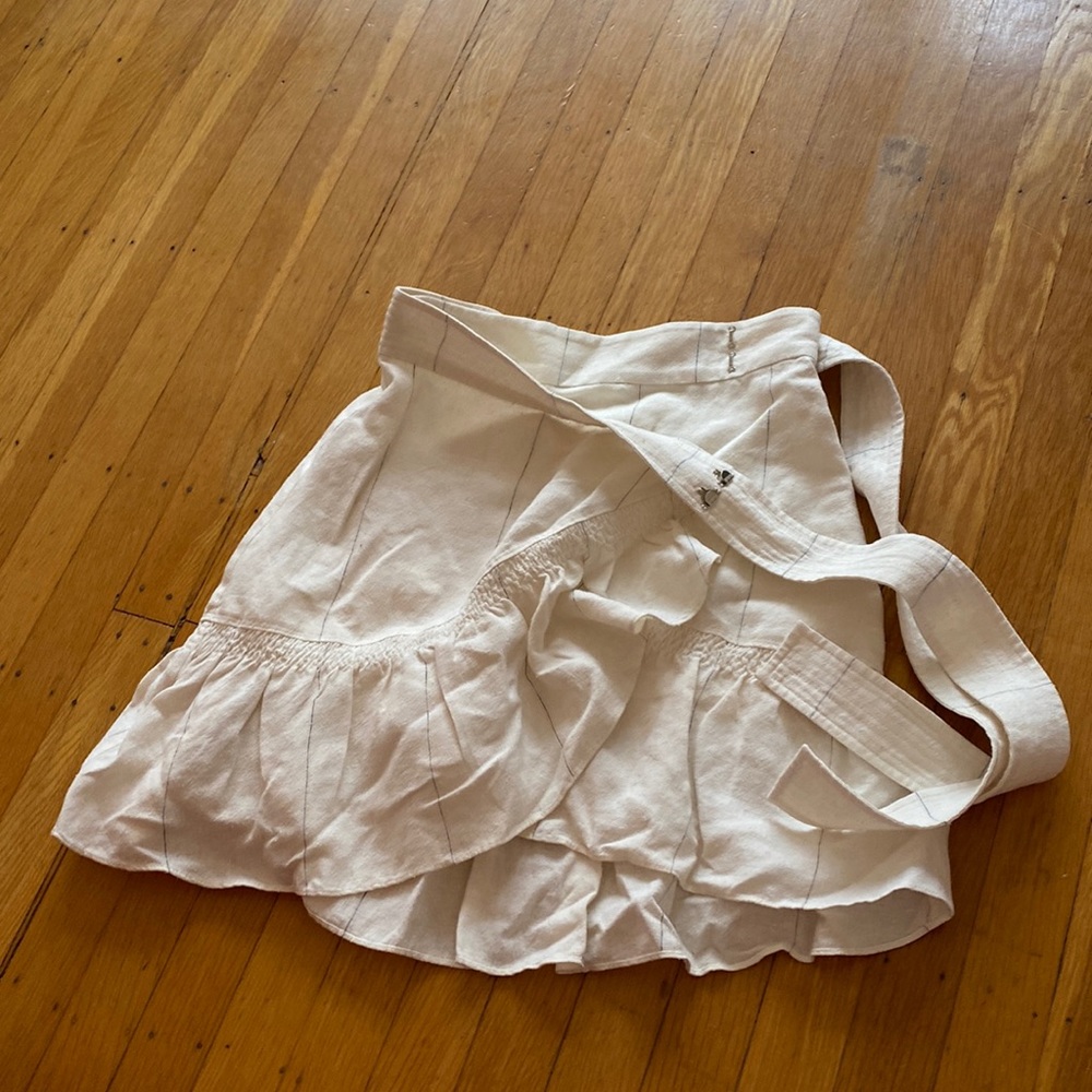 ALC cream linen wrap skirt size 0